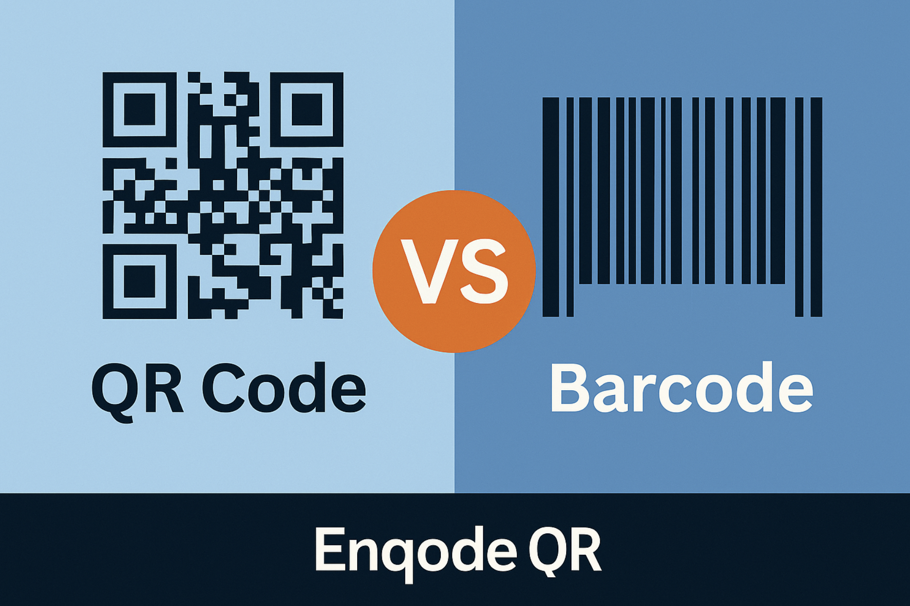 QR code vs barcode comparison - Enqode QR